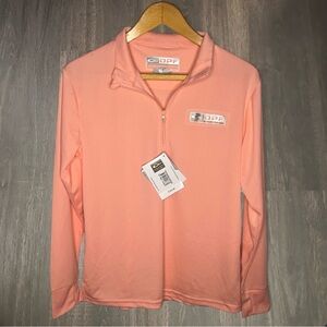 Drake Performance Fishing Peach 1/4 Zip UPF 50 Top NWT Size Small